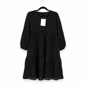 Who What Wear Black Dress with White Dots